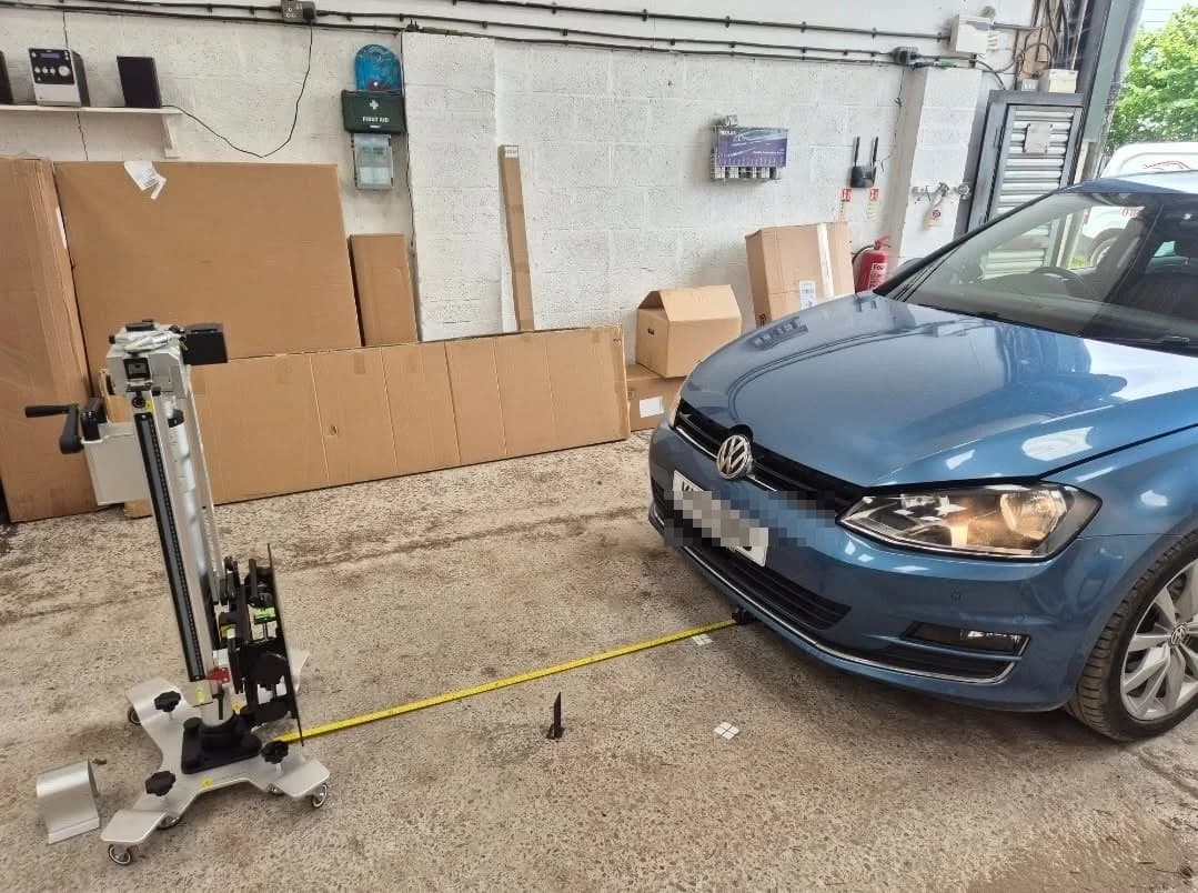 Vehicle positioned for ADAS calibration at Elite Automotive Diagnostics in Taunton
